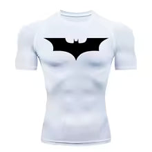 Men's Bat Print Compression Shirt Summer Short Sleeve Quick Dry Rash Guard Gym Workout Running T-Shirt Athletic Tees Tops